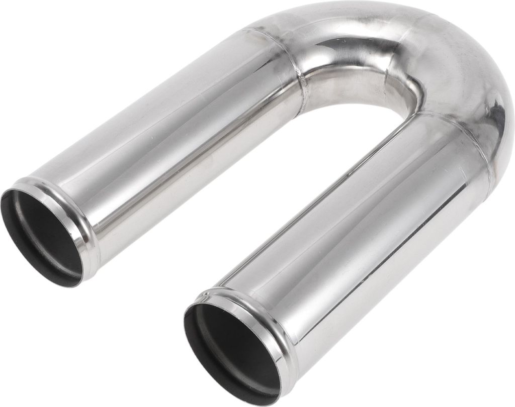 180 Grad Biegerohr mit Perlenrolle DIY Custom Auto Modifiziertes Auspuffrohr Rohrleitung 3" OD 11,81" Länge T304 Edelstahl Silberton