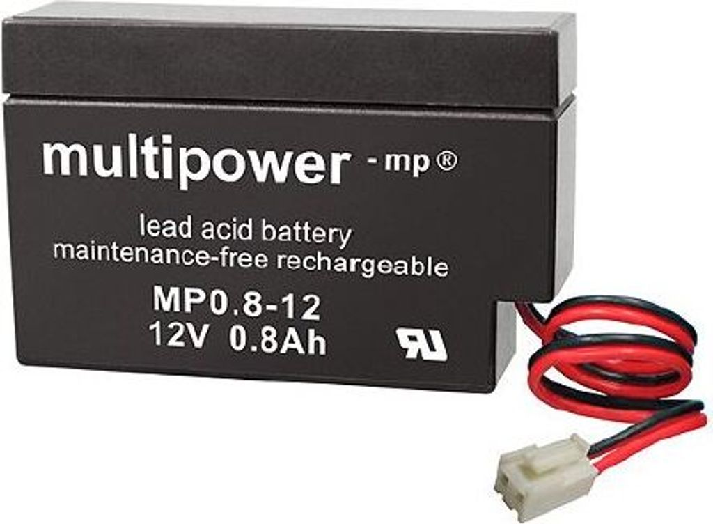 Multipower MP0,8-12 /12V 0,8Ah Blei Akku AGM mit Produktbild 
