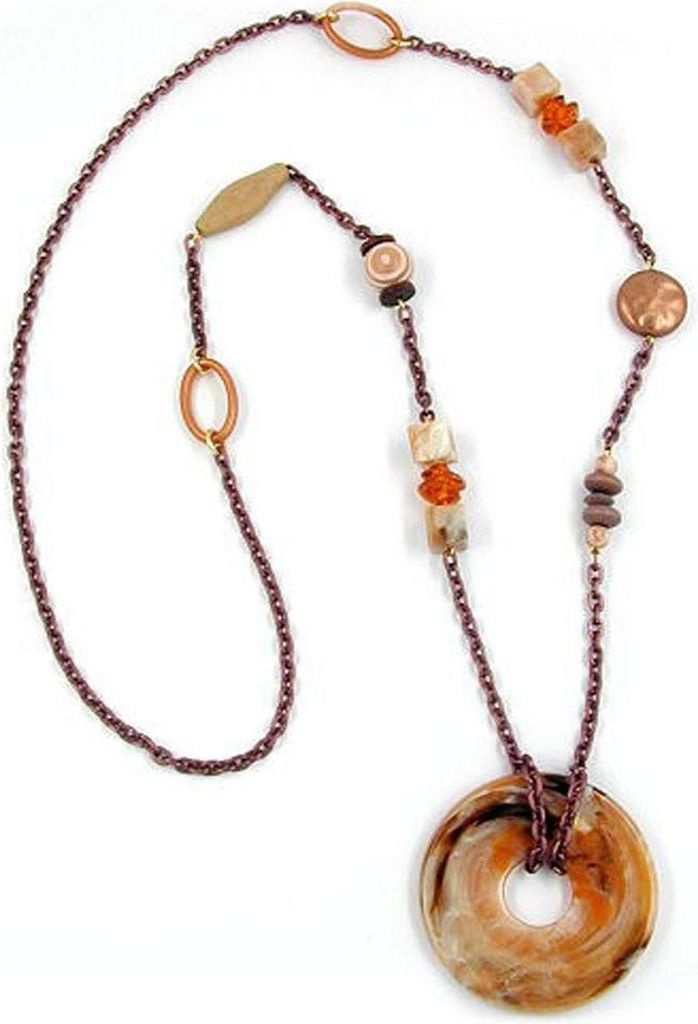 Kette, Ring beige-braun, kupferfarben Produktbild 