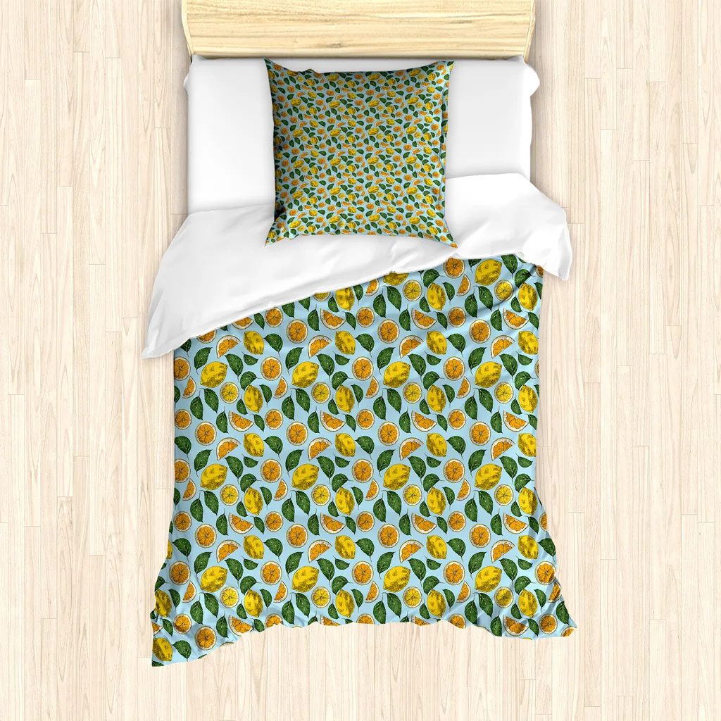 ABAKUHAUS Set Letto Singolo Antiacaro - Copripiumino Blu 135x200