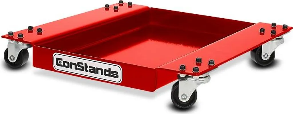 Châssis mobile robuste Mid-Lift M rouge avec 4 roues pivotantes