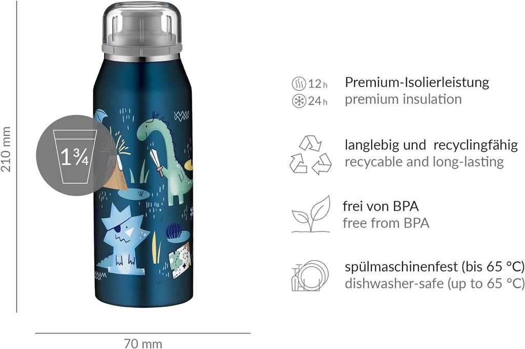 alfi Isolier-Trinkflasche KIDS ISO BOTTLE "dino pirates" Produktbild 9
