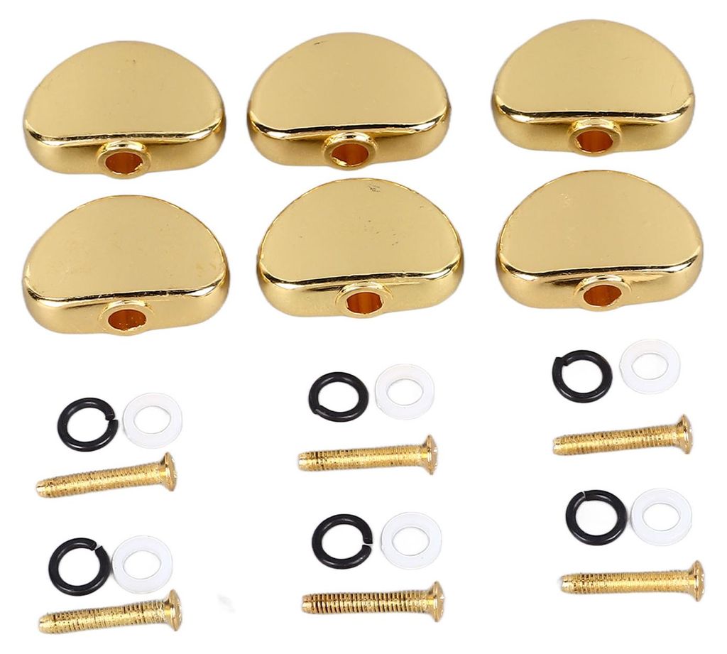 6 Stück Stimmwirbelknöpfe für E-Gitarre und Folk-Gitarre (Ersatzteile, Gold)
