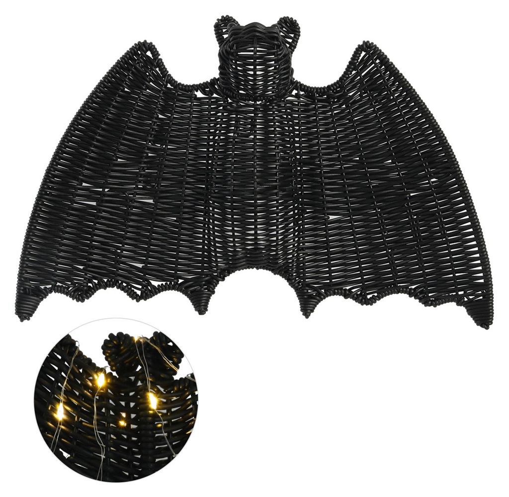 Halloween-Fledermaus-Dekoration aus Rattan, 3D, gruselige schwarze Kunststoff-Fledermaus-Wandbehang für Baum, Veranda, Garten, Rasen, drinnen und ...