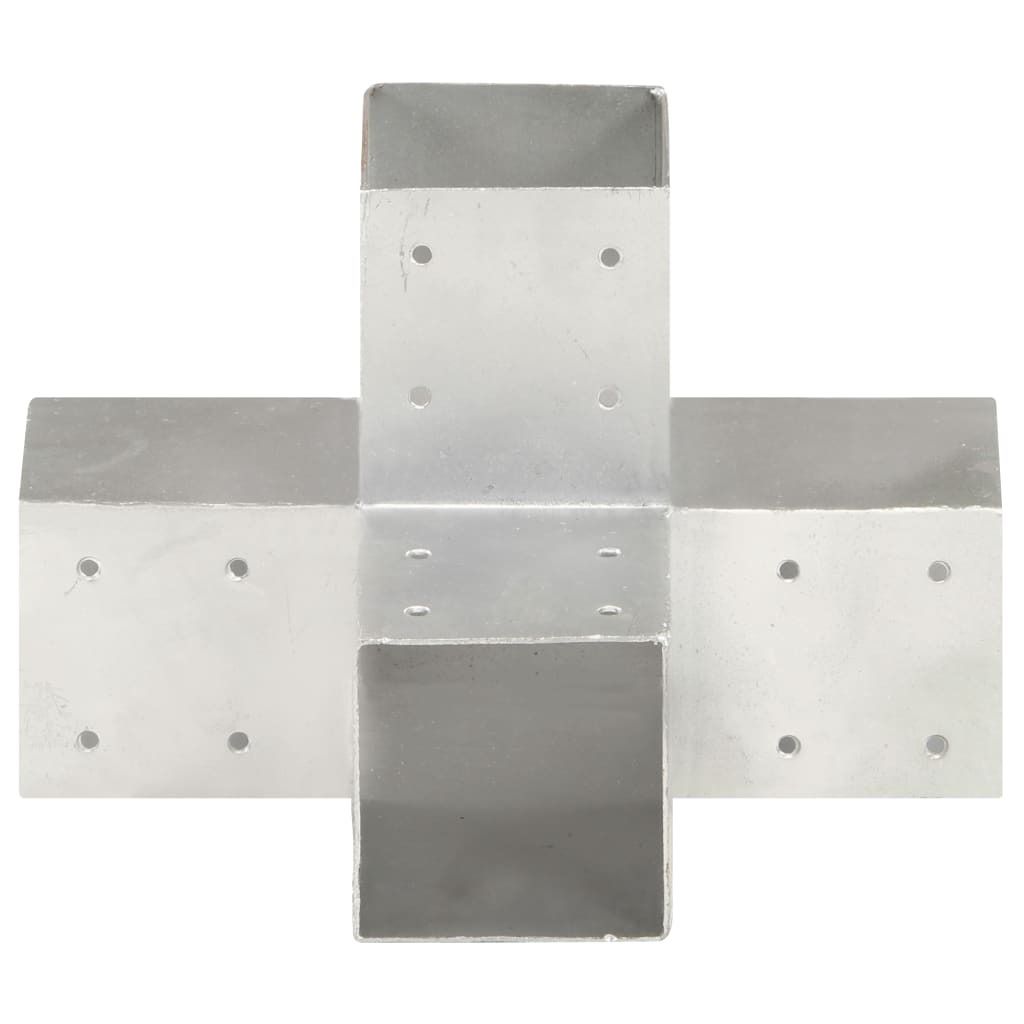 vidaXL Connettore per pali a X Metallo zincato 91 x 91 mm Immagine del prodotto 