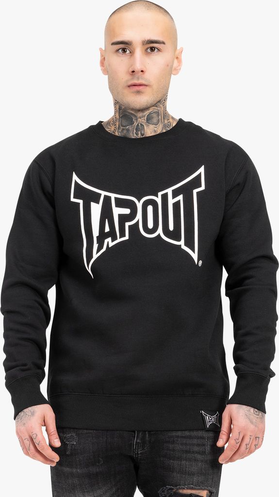 Herren Rundhals Sweatshirt normale Passform MARFA SWEATER Black/White M Tapout