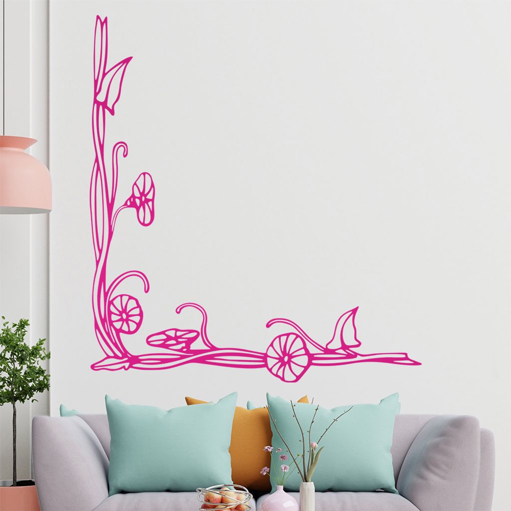 Blumen - Ranken Wandtattoo in 6 Größen - Wandaufkleber Wall Sticker - Dekoration, Küche, Wohnzimmer, Schlafzimmer, Badezimmer