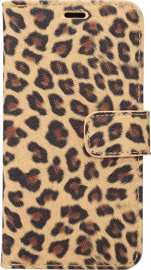 Mobigear Leopard iPhone XS Hülle Klapphülle Geldbörse - Braun