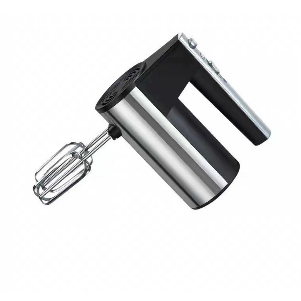 Handmixer, 300W Edelstahl Stabmixer,Küchenmixer mit 5 Geschwindigkeiten, 2 Quirle und 2 Knethaken,Pürierstäbe für Teig, Sahne und Backen