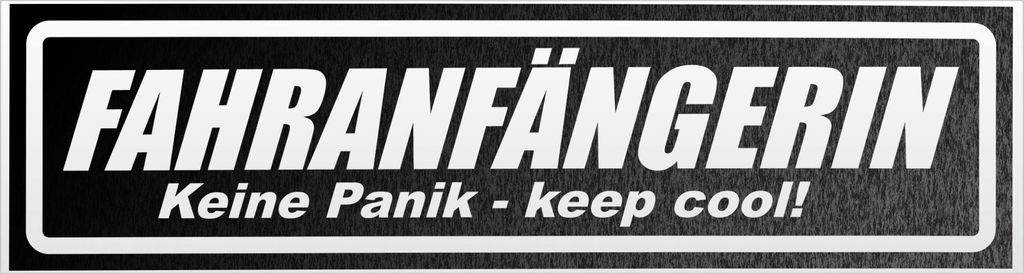 Kiwistar Fahranfängerin invertiert Magnetschild Schild magnetisch - 60cm Schwarz - reflektierend - Magnetfolie für Auto PKW Kfz