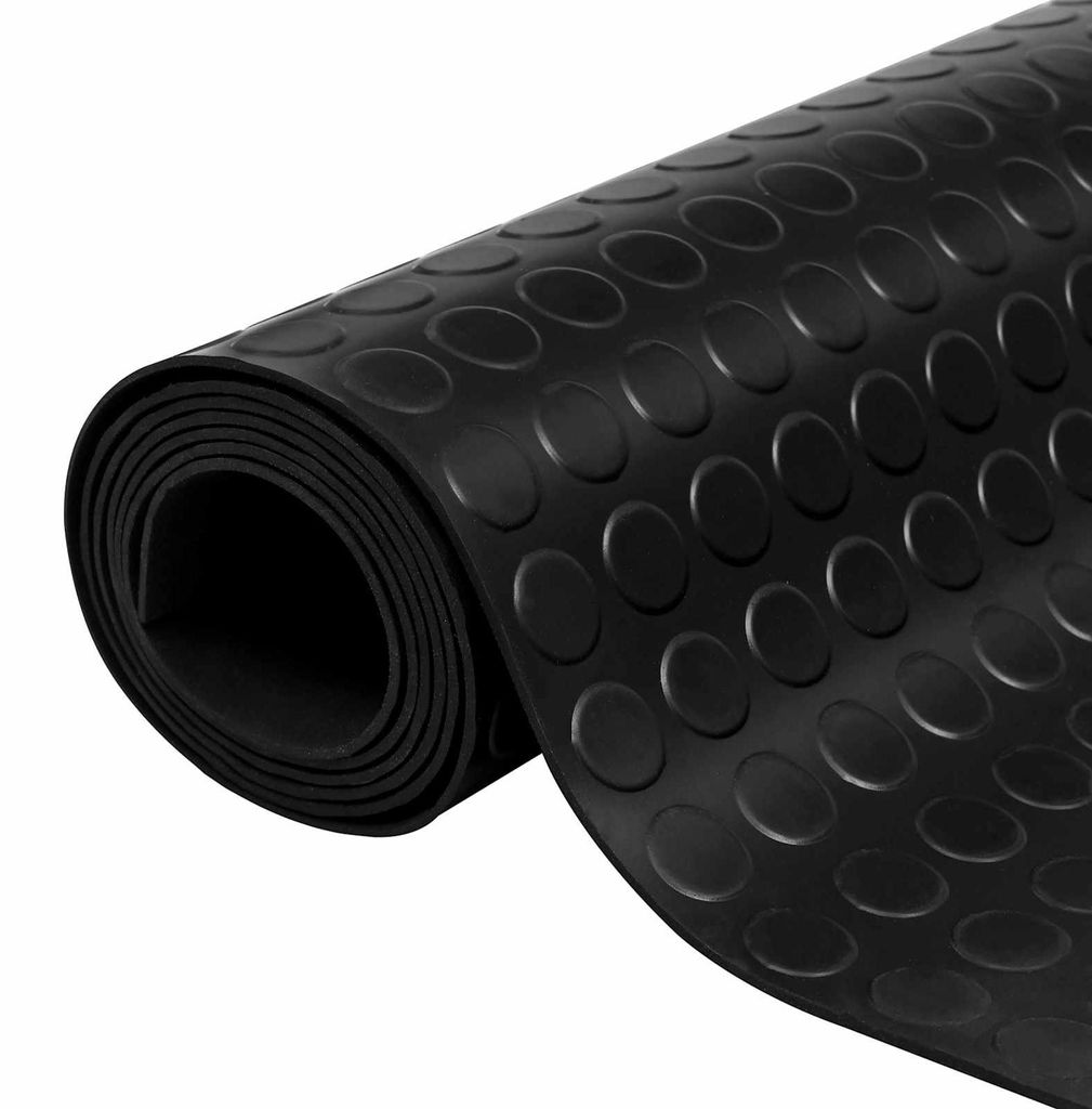 vidaXL Bodenbelag Schwarz 1 x 2 m Gummi