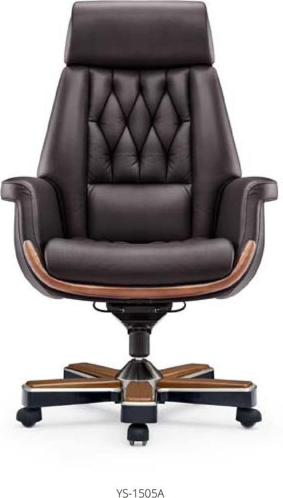 Executive Armchair Leather Upholstery Office Chair Swivel Seat Furniture 1505A