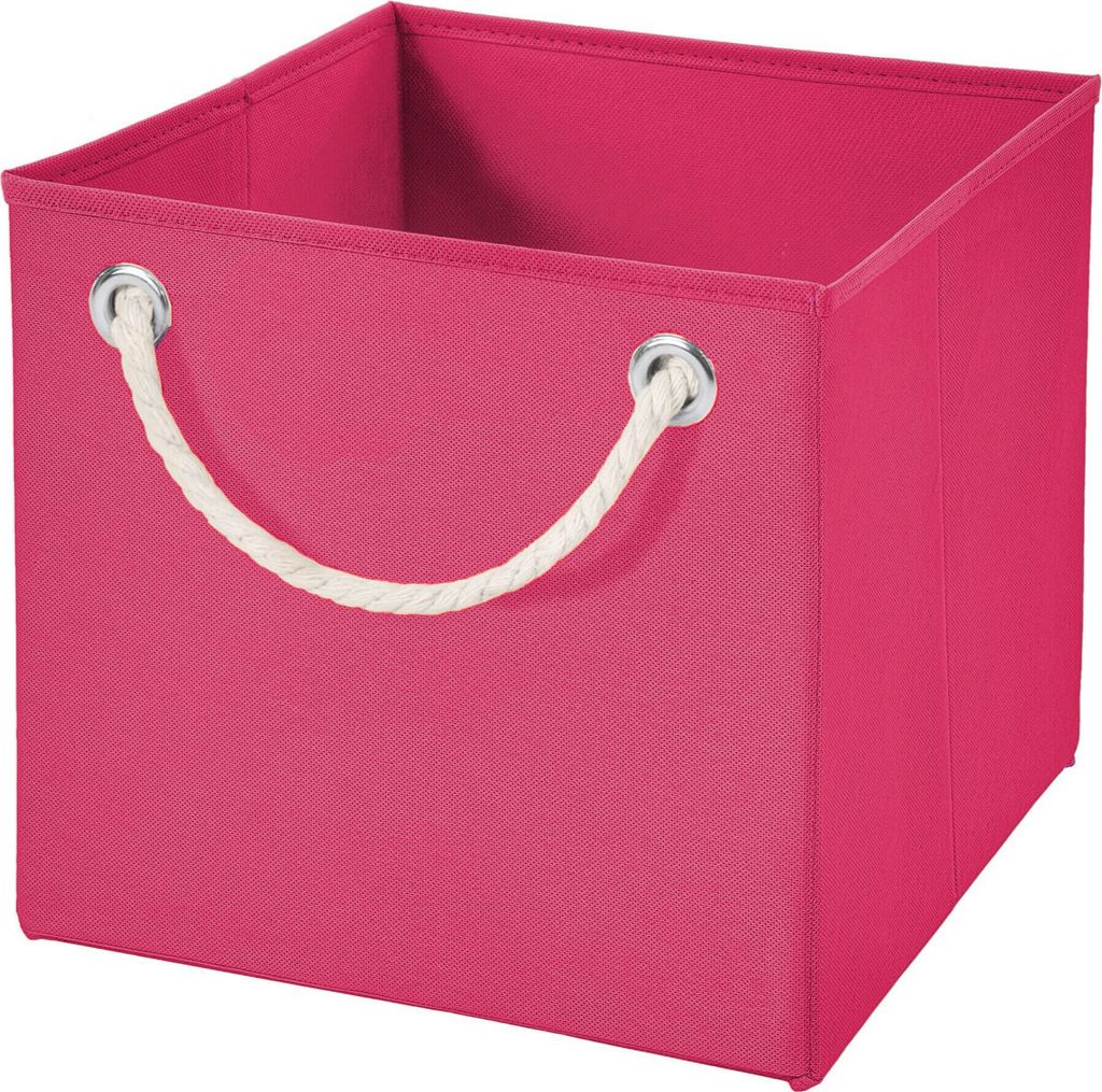 1x Aufbewahrungs Korb Pink Faltbox 15 x 15 x 15 cm Regalkorb von Stick&Shine faltbar mit Kordel