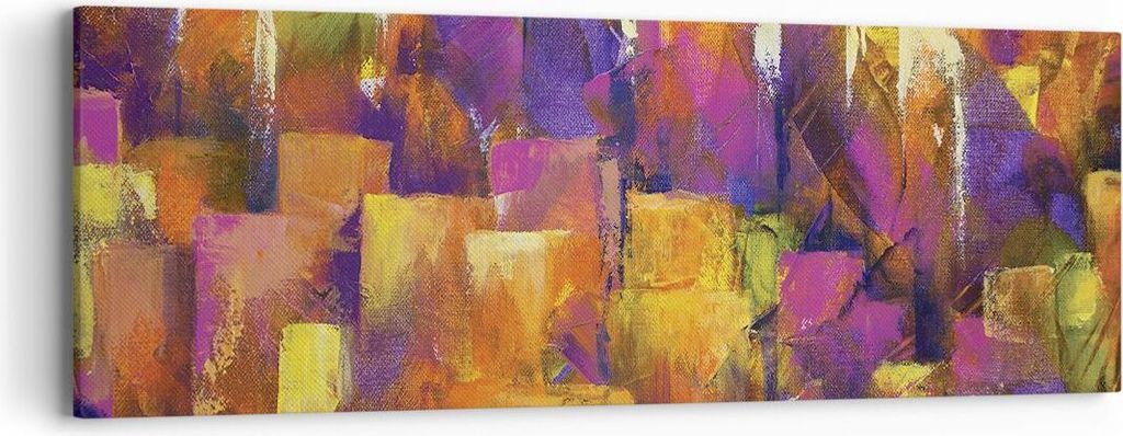 Bild auf Leinwand - Leinwandbild - Einteilig - Abstraktion Stadt Wolkenkratzer - 90x30cm - Wand Bild - Wanddeko - Wandbilder - Leinwanddruck - Bild...