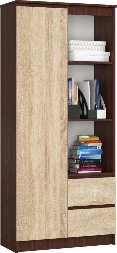 Akord Étagère Ouverte Wengé/Chêne Sonoma 80X35X180 Image du produit 