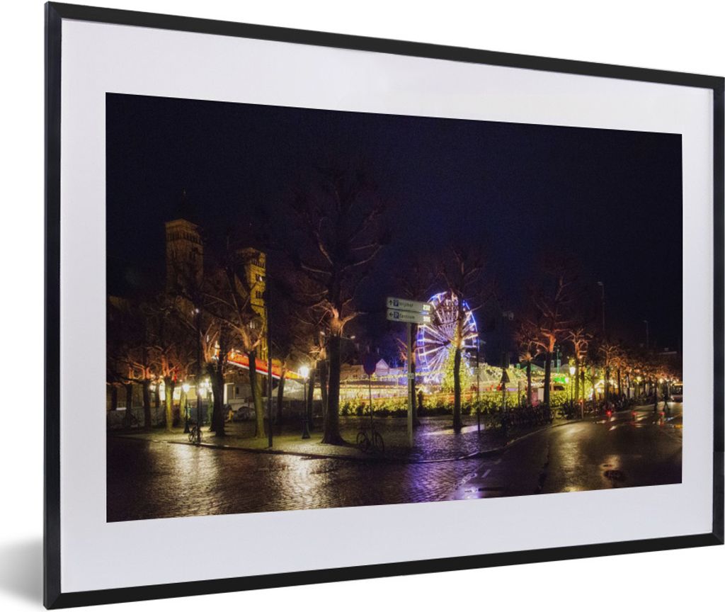 MuchoWow® Gerahmtes Poster Licht - Maastricht - Weihnachten Produktbild 
