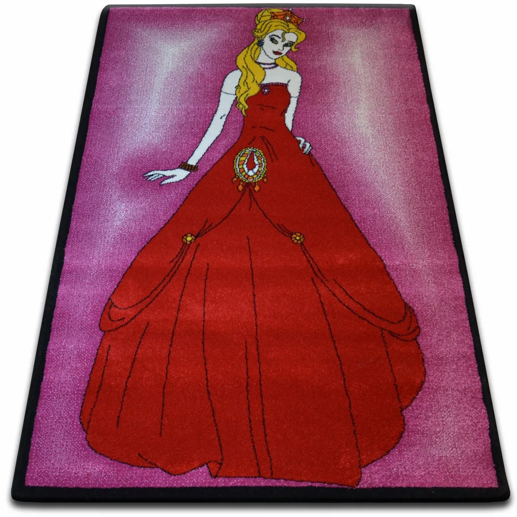 Tapis KIDS Princesse rose C425 pour chambre fille - 280x370 cm coton
