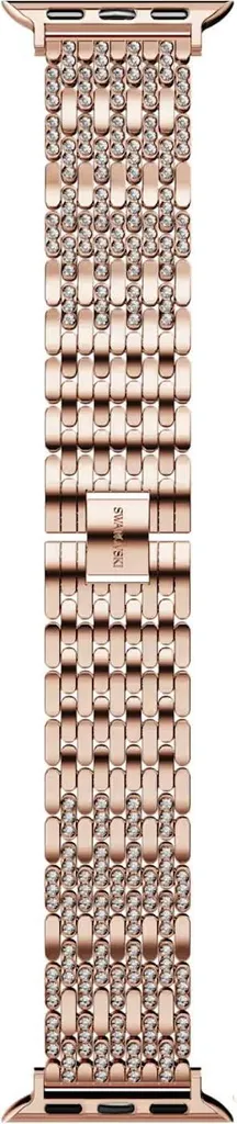 Bracelet de luxe Sparkling Princess en métal doré rose pour Apple Watch