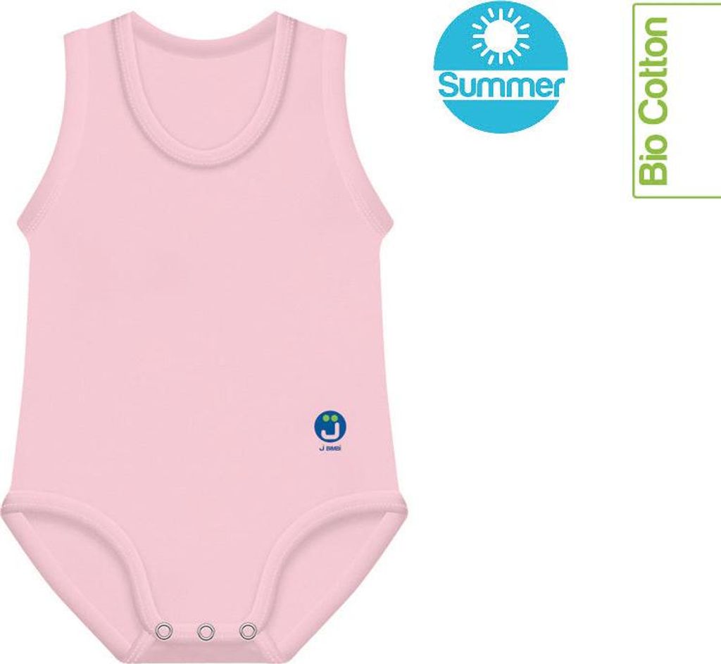 J BIMBI | mitwachsender Baby-Body | aus Baumwolle | SOMMER | SOLID COLOR – Pink
