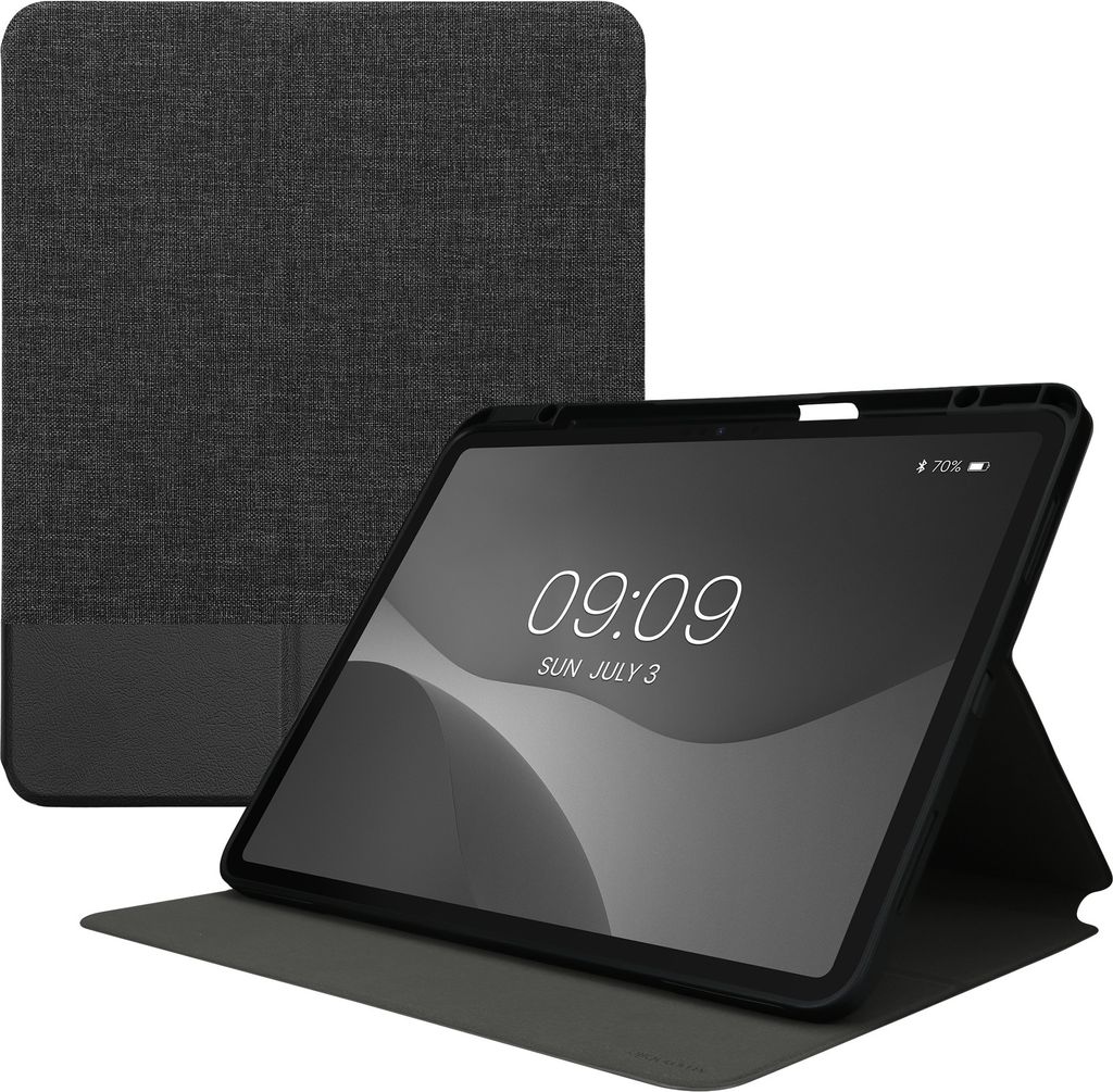 kwmobile Schutzhülle kompatibel mit Apple iPad Pro 13" (2024) - Hülle Slim - Tablet Cover Case mit Ständer Anthrazit Schwarz