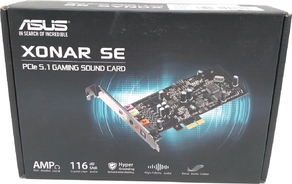 Carte Son 5.1 Canaux ASUS Xonar SE Composant Audio Hi-Res PCI-E Noir