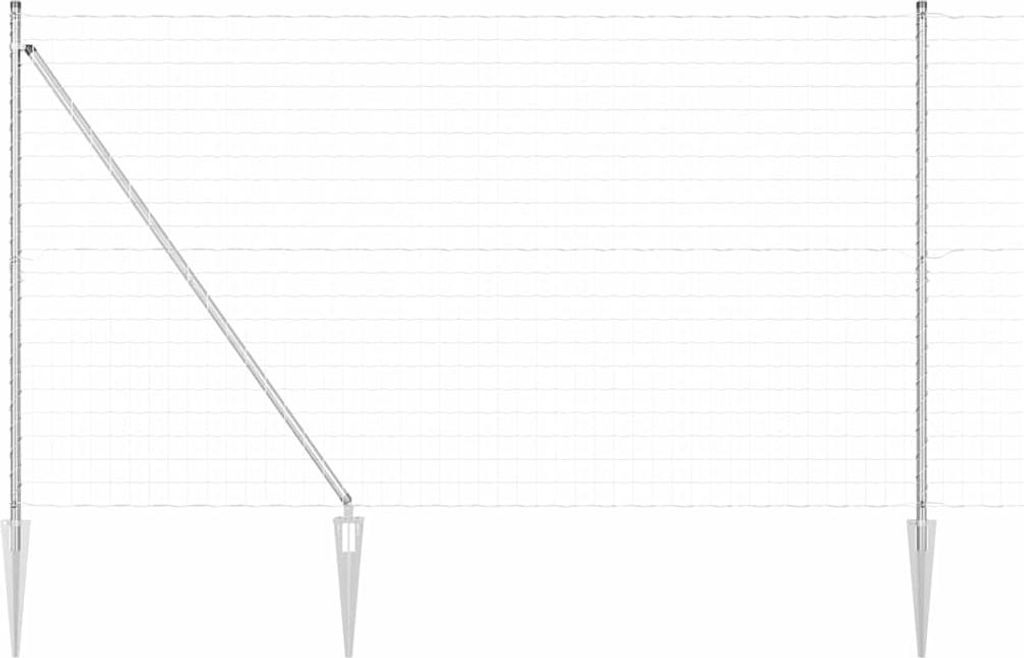 vidaXL Zaun mit Pfosten Silber 1,5 x 10 m Stahl