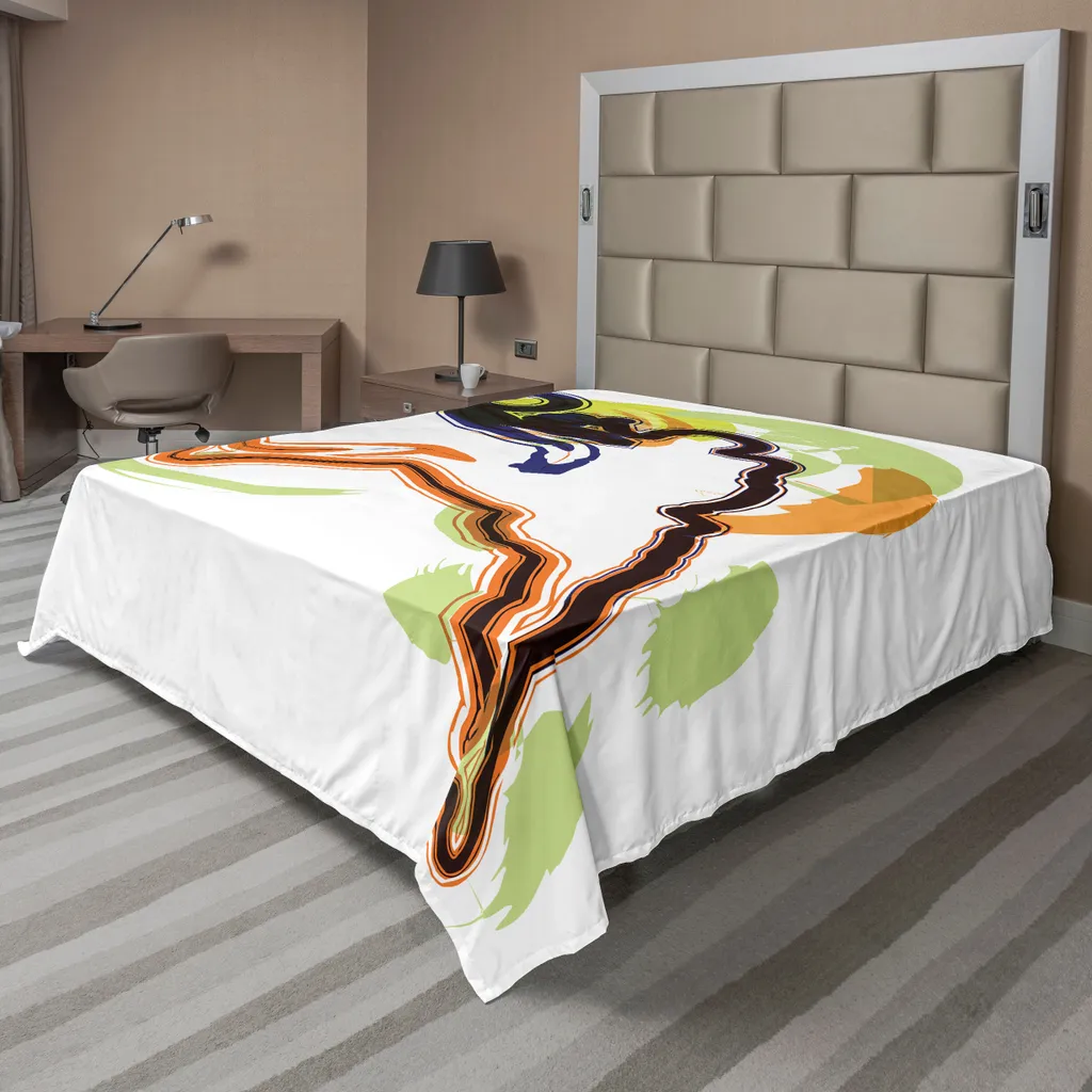 Drap plat décoratif Basket-ball 260x228 cm pour lit double en couleur