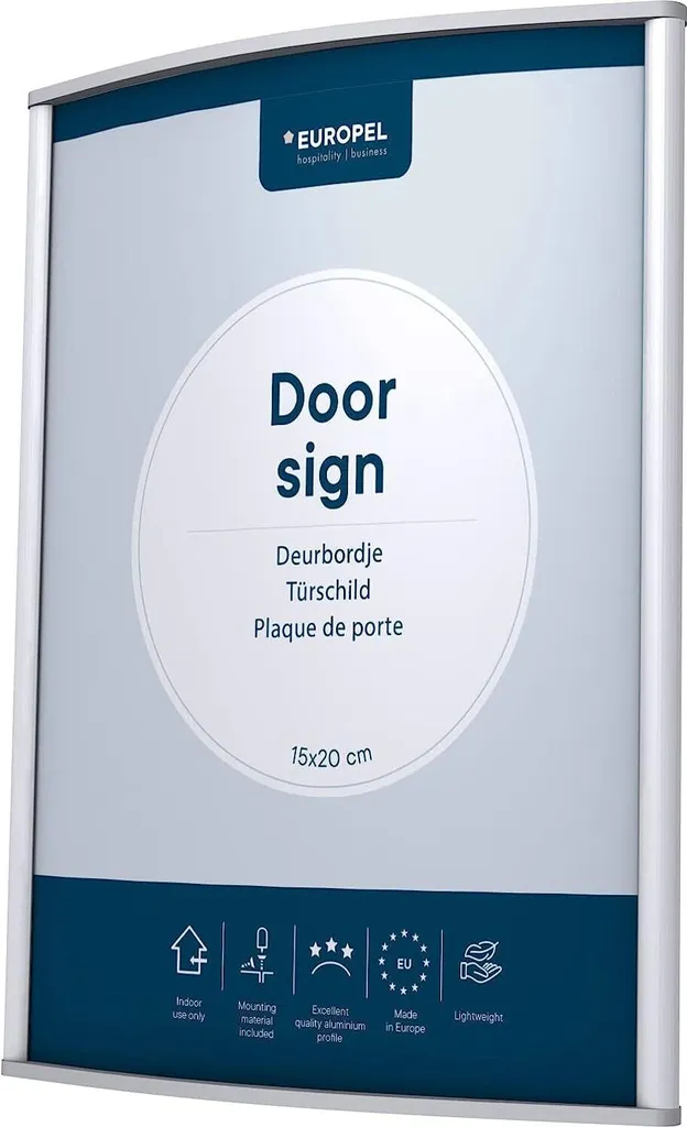 EUROPEL Plaque de Porte 150 x 200 mm Argent - Signalétique Bureau