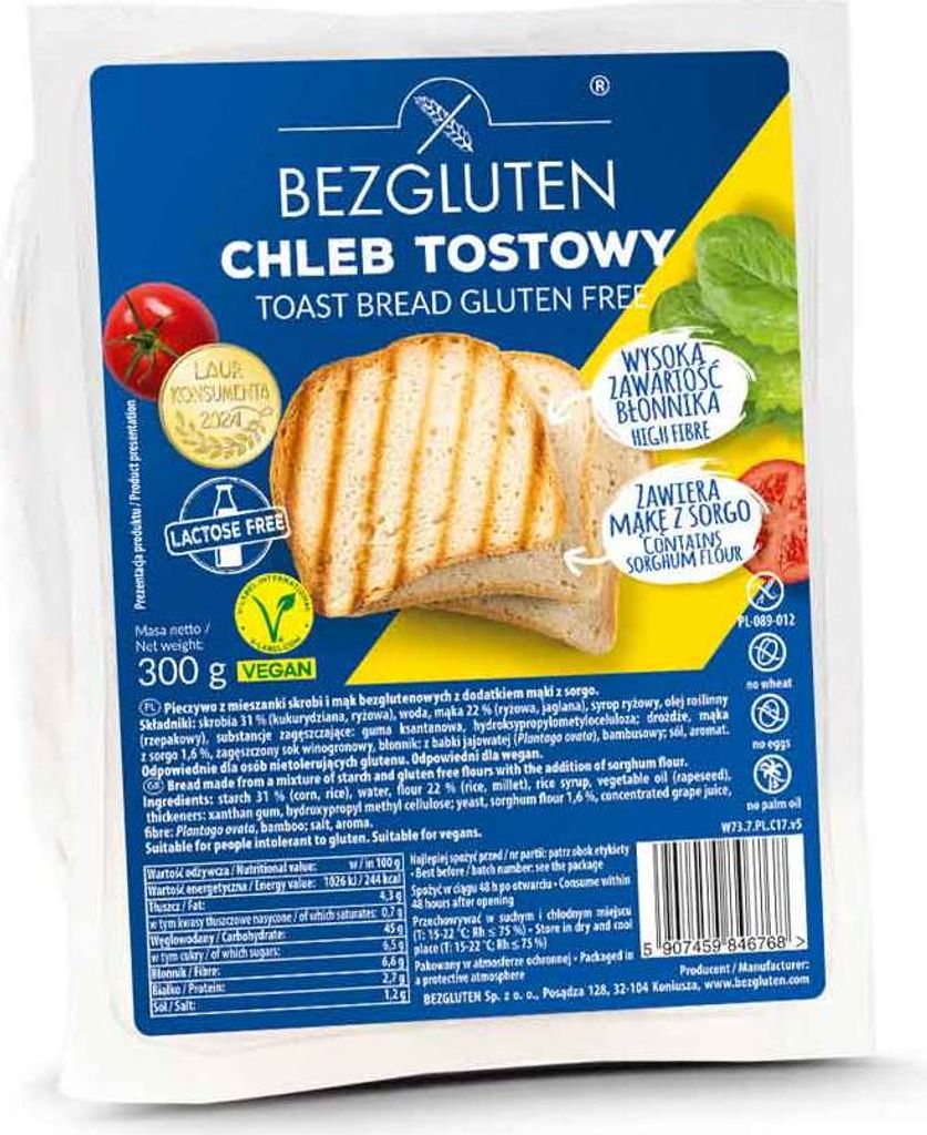 Bezgluten Toastbrot 300g Produktbild 