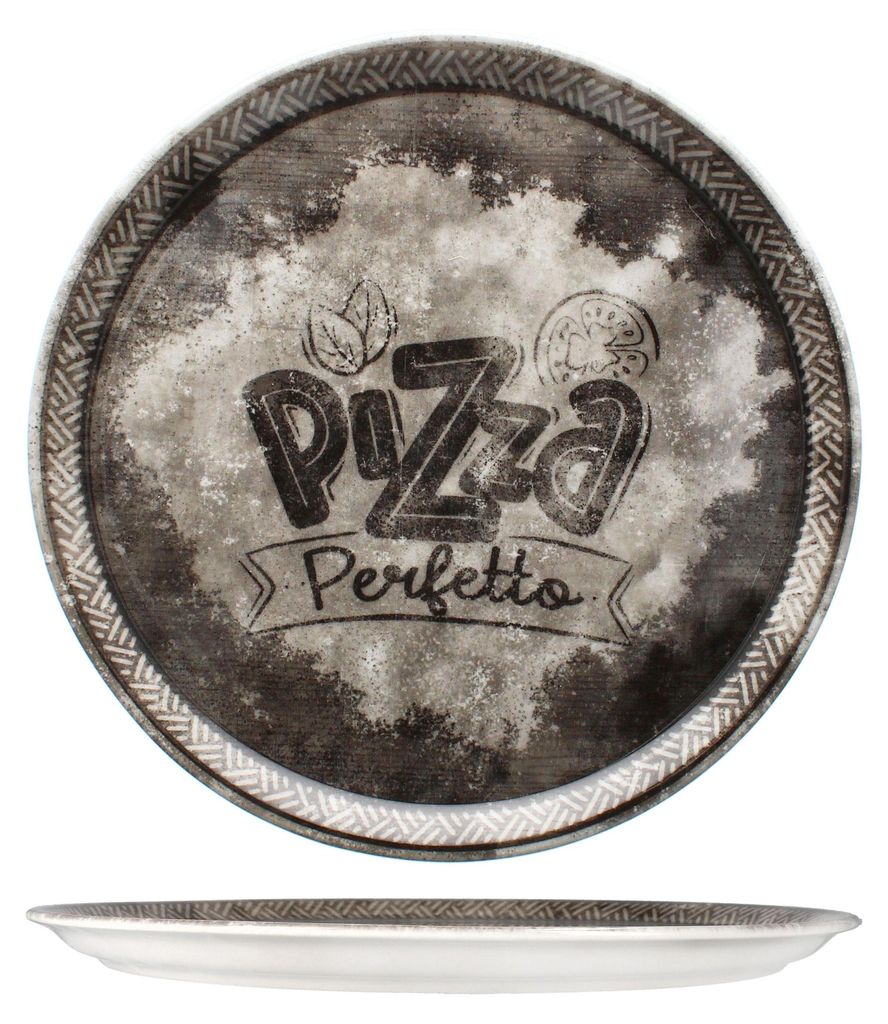 6x Perfetto Pizzateller Schwarz Ø 31,5 cm 6 Personen