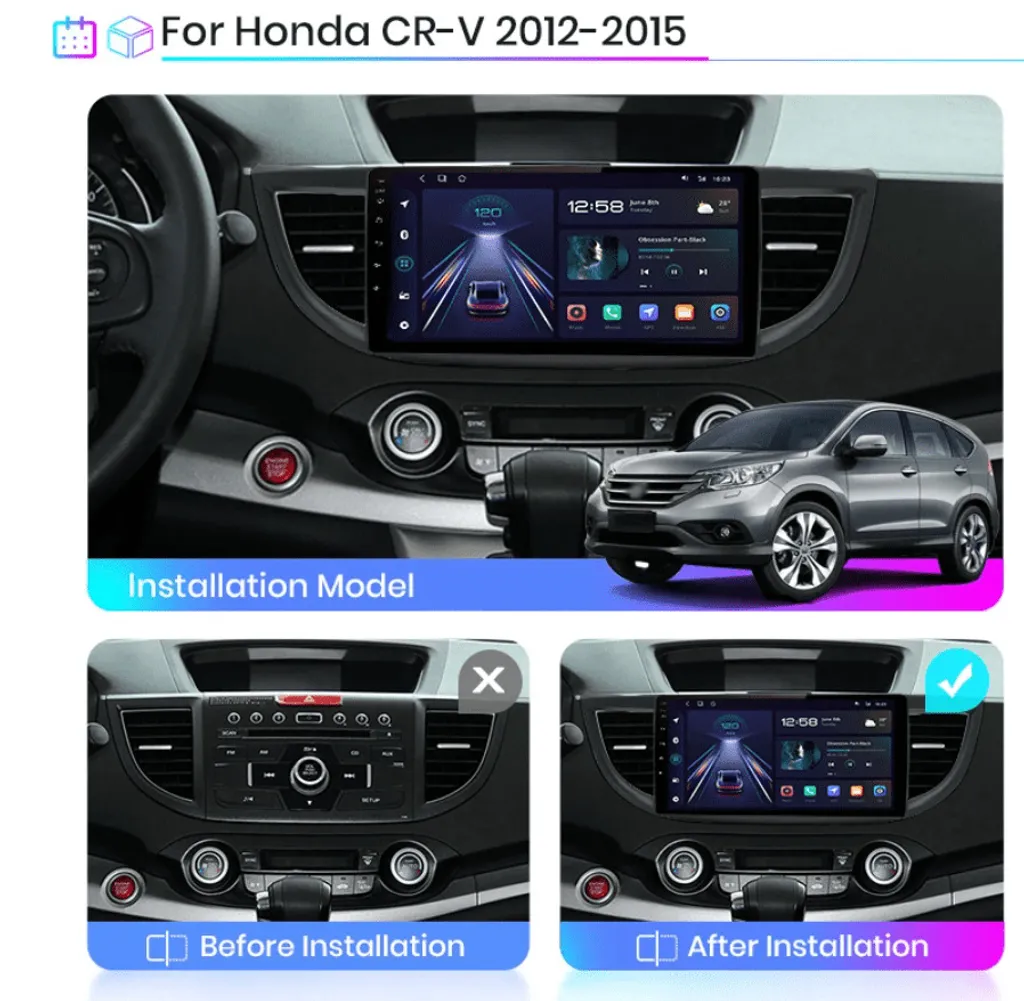 Autoradio Android Honda CRV V1C1 WIFI Bluetooth Navigation GPS 16GB ROM - 2