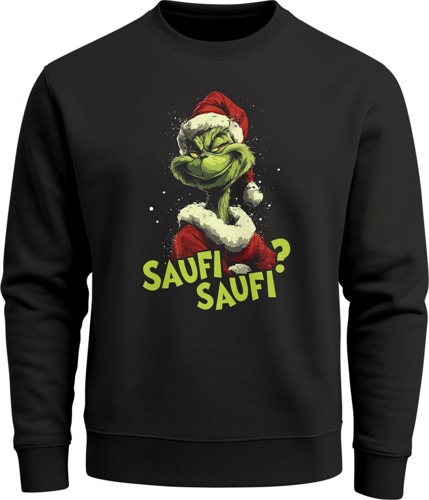 Sweatshirt Herren Weihnachtspullover lustige Sprüche Trinken Aufdruck Anti Weihnachtsoutfit Moonworks
