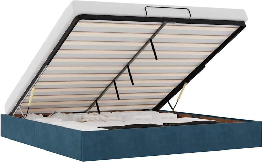 vidaXL Ottoman-Bett ohne Matratze Dunkelblau 180x200 cm Samt