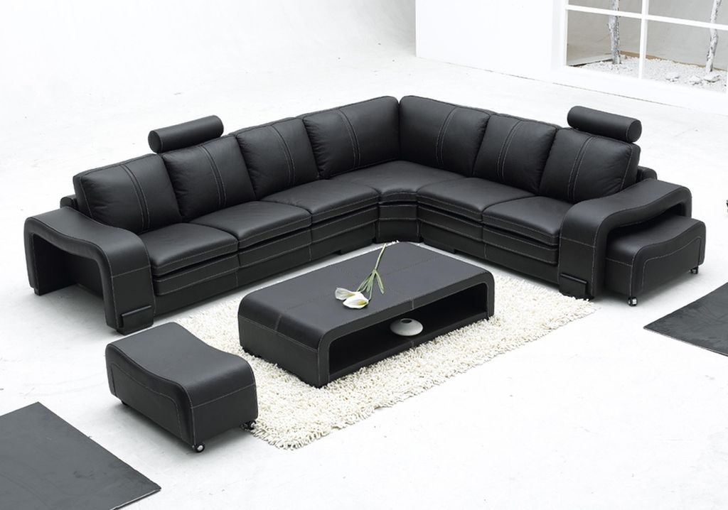 Designer Sofa Couch Ecksofa mit Hocker Polster Garnitur Wohnlandschaft L-Form