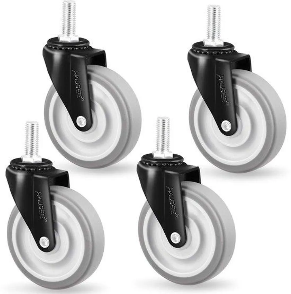 Roulettes pivotantes M10 pour établi et chariot charge lourde 200 kg