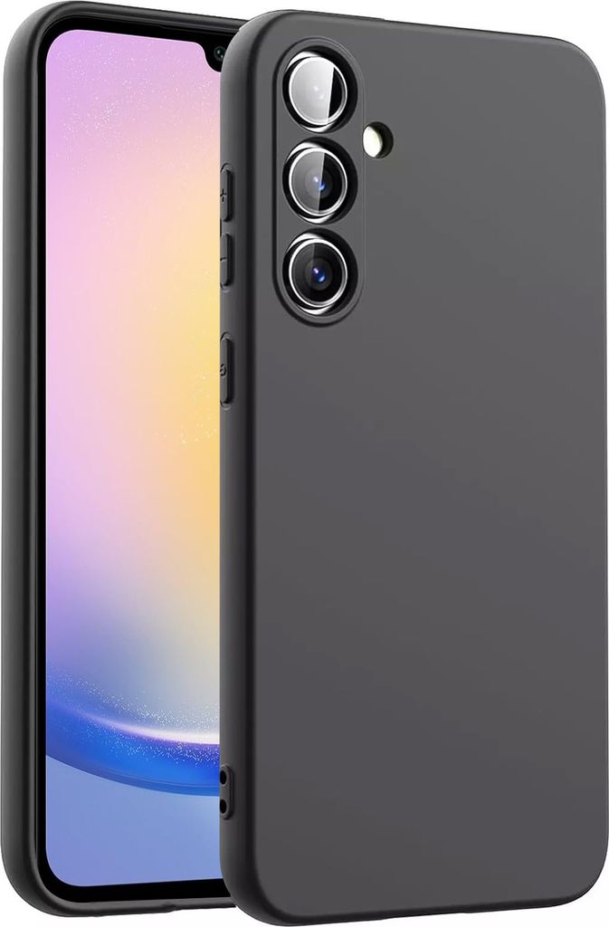 Hülle für Samsung Galaxy A25 Handyhülle Back Cover Silikon Case Bumper in Schwarz