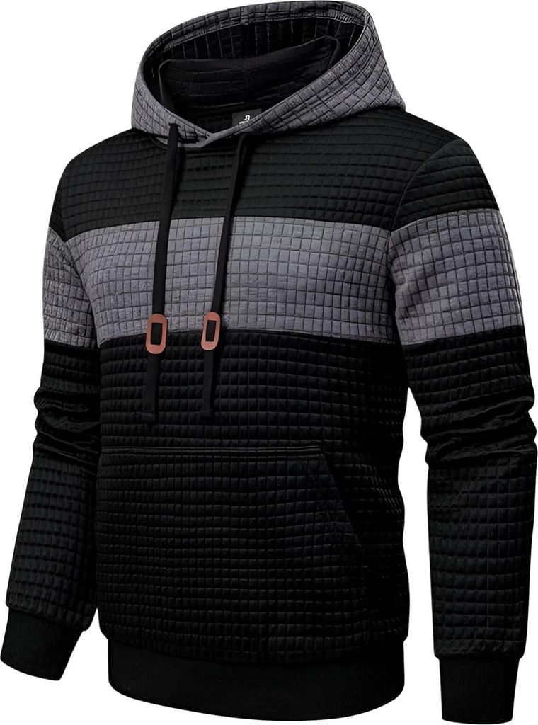 Herren Hoodie Langarm Casual Warm Sportlich Schwarz XXL Produktbild 