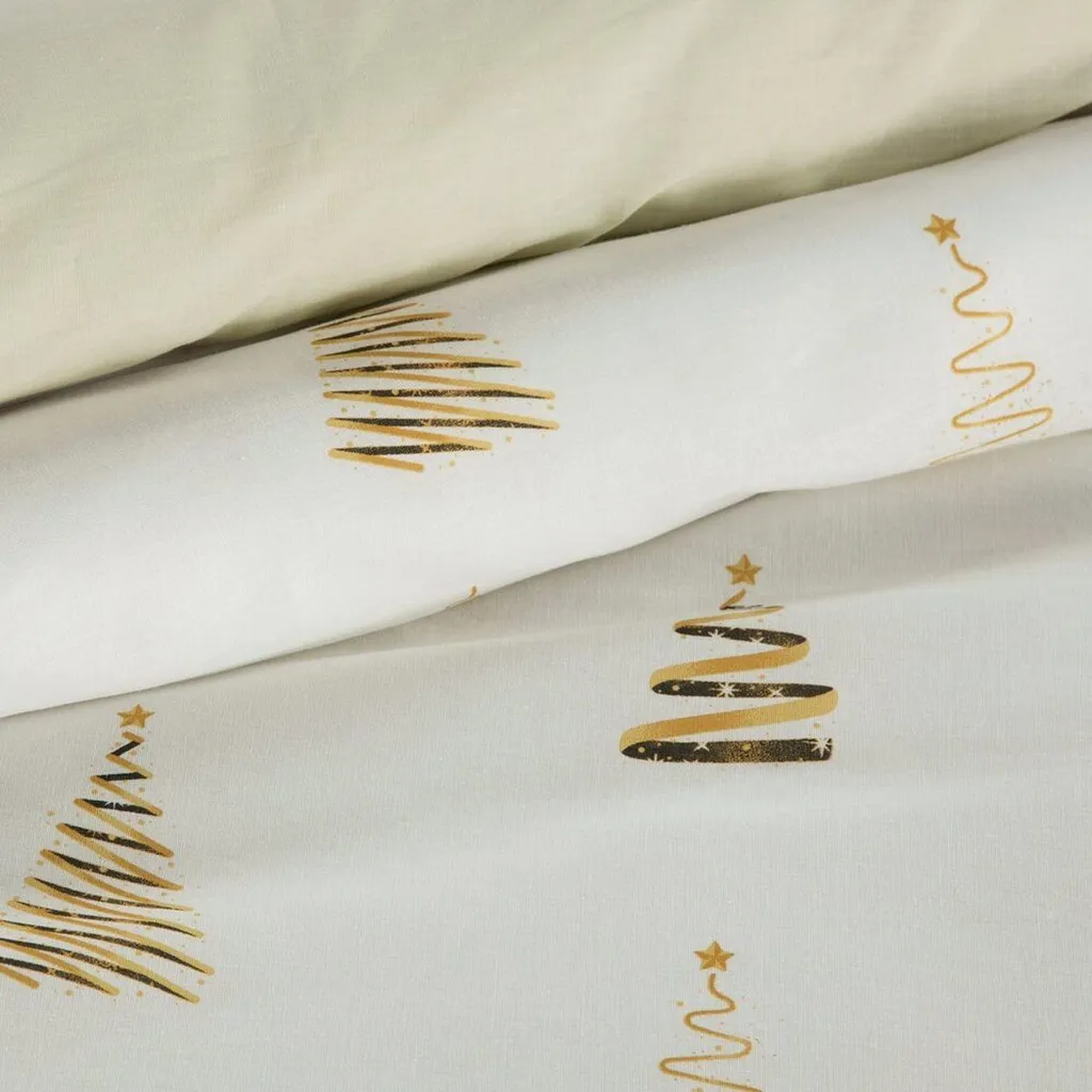 Parure de Lit de Noël 160x200 cm en Coton Anti-Transpiration et Doux