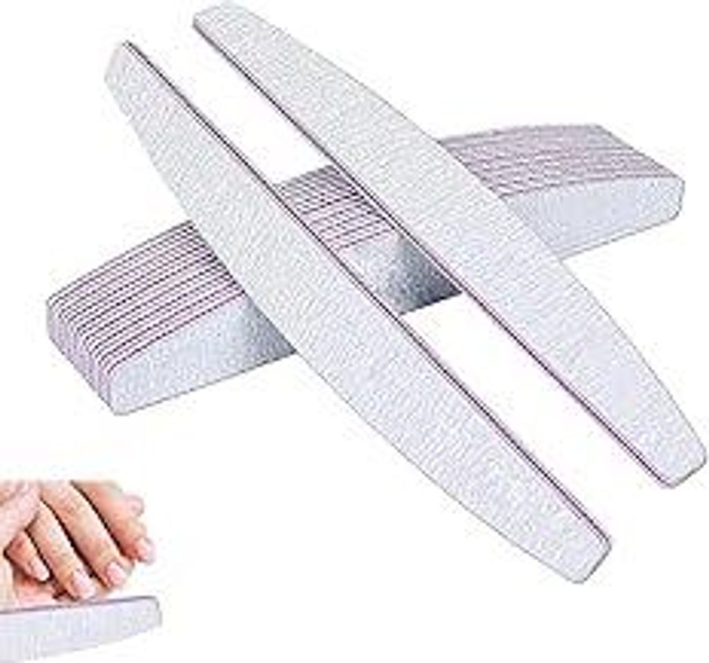 Kafeiya 10 Stück Professionelle Nagelfeile, 100/180 Grit, Nagelfeilen für Gelnägel, Doppelseitige Feilen, Waschbar, für Nagelstudios DIY Nail A...