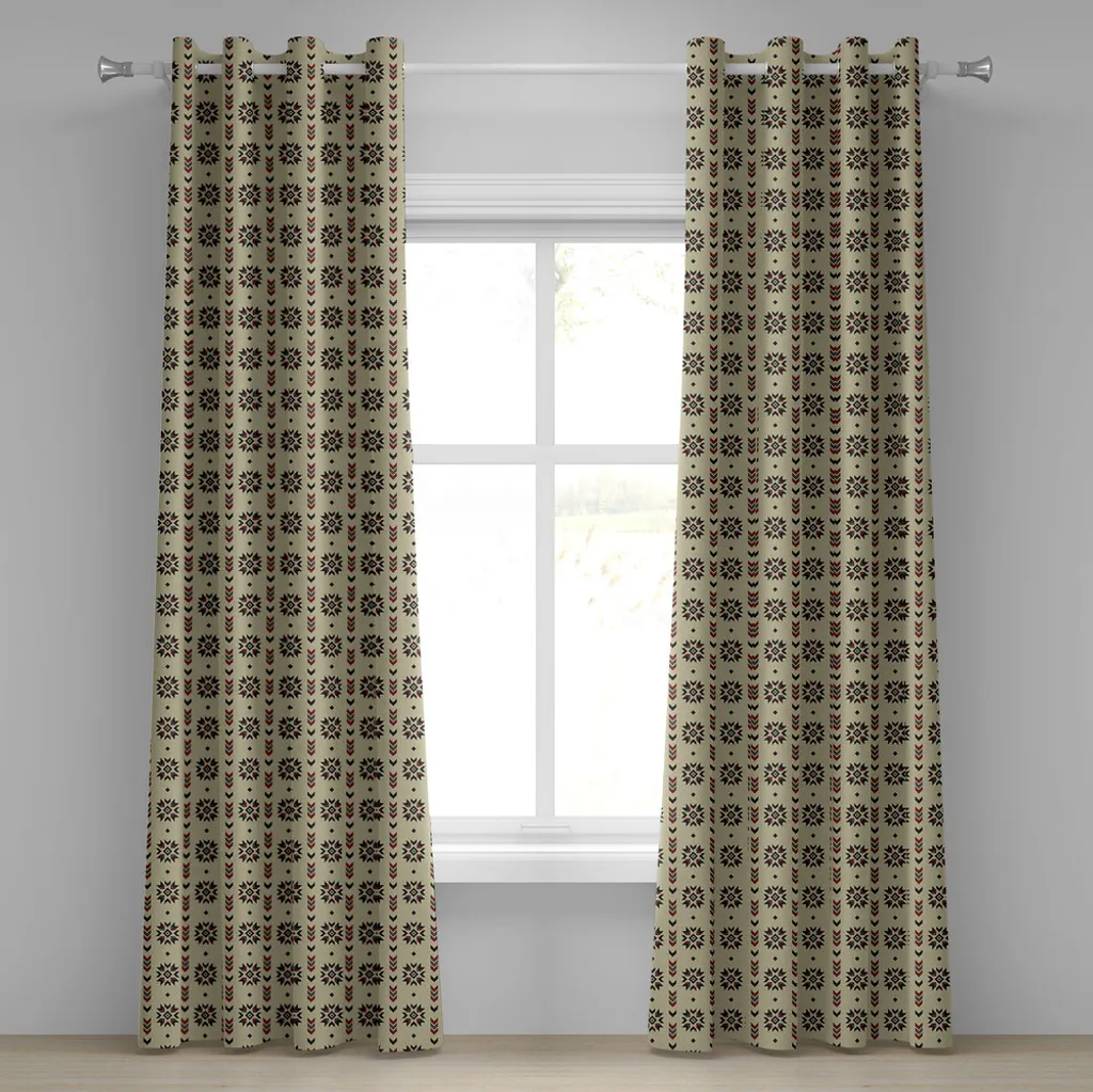 Tende ABAKUHAUS 280x225cm - Tessuto Satinato Stampa Digitale Tribale