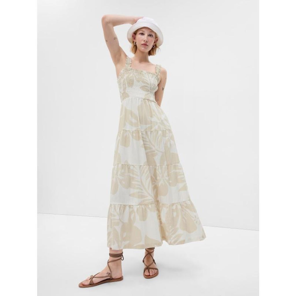 GAP Maxikleid aus Leinen mit Blumenmuster 665888-00__XXS