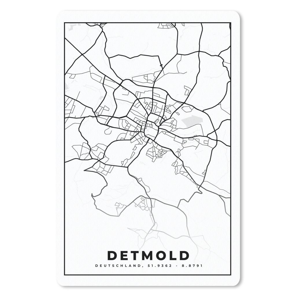MuchoWow Mauspad Mousepad Karte - Stadtplan - Detmold - Karte 40x60 cm - Mousepads - Maus Mat - Pad - Mausunterlage - Schreibtisch Accesoire