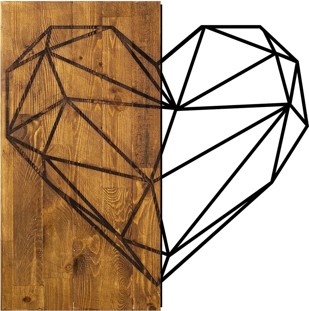 Habillez vos Murs Vides avec la Décoration Cœur Wallity Noyer 58x58 cm