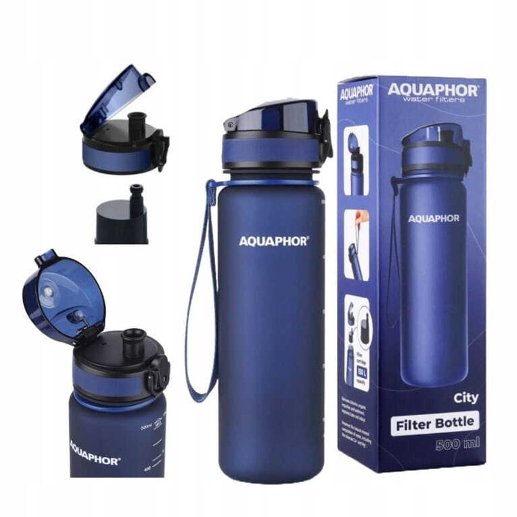 Butelka filtrująca granatowa AQUAPHOR + 1 wkład 0,5 L Zdjęcie produktu 