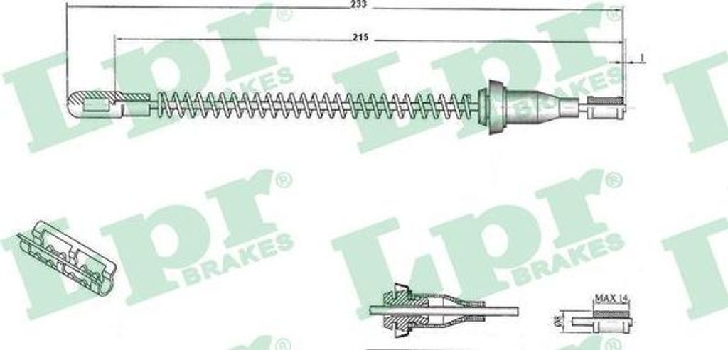 LPR C0586B Seilzug, Handbremse OE 90575127 kompatibel mit Vectra