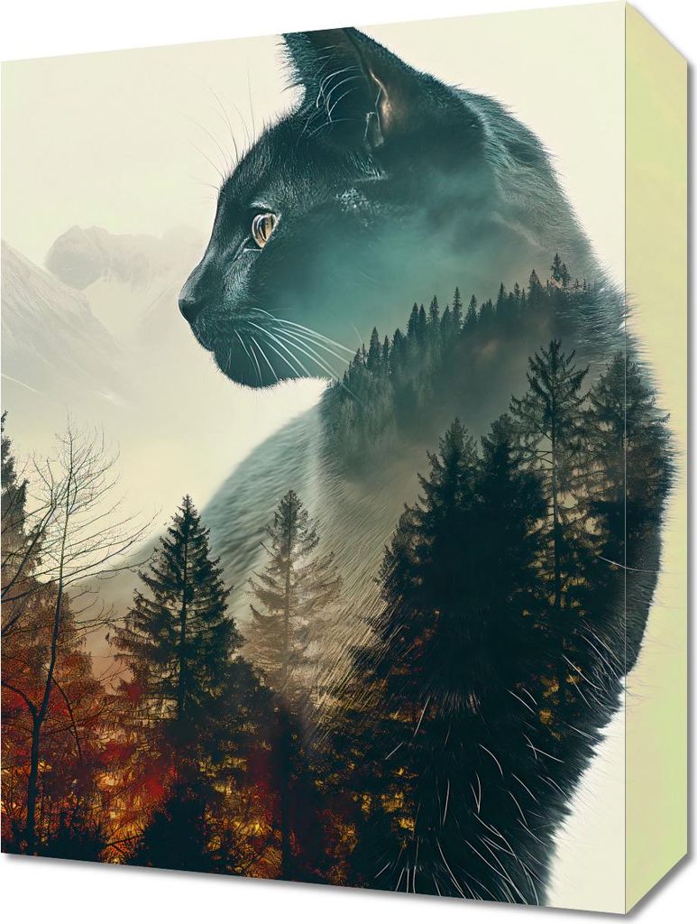 Bild 30x40cm Katzengeist Wald