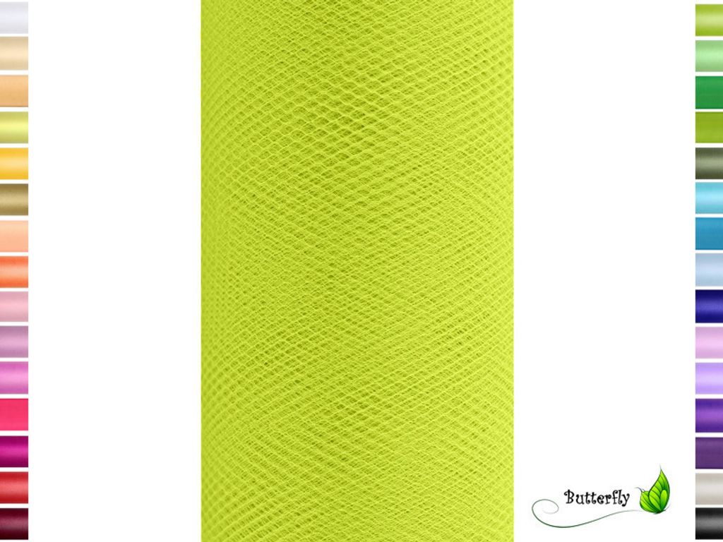 9m Rolle Tüll 15cm, Farbauswahl:maigrün 550 / lindgrün / Produktbild 