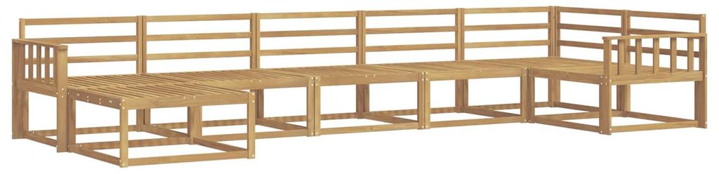 vidaXL Outdoor-Sofagarnitur 7 pcs Weiß Massivholz Akazie