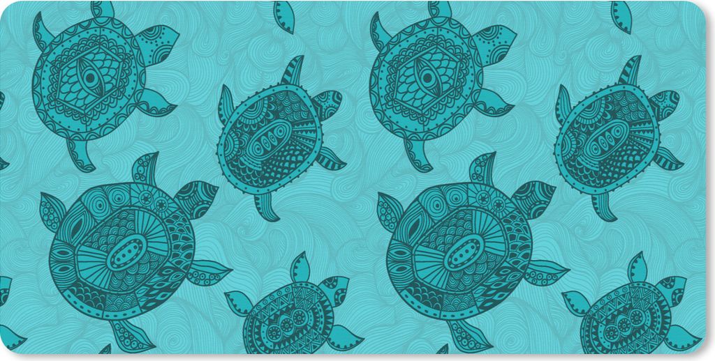 MuchoWow Mauspad Mousepad Schildkröte - Muster - Indonesien 60x30 cm - Mousepads - Maus Mat - Pad - Mausunterlage - Nachhaltig