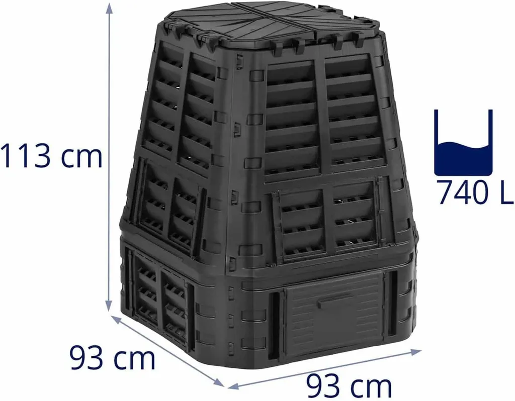 Composteur 740 Litres Brixo Kompobox - Structure Robuste Haute Densité - 2